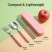 Vankoo Glow Travel Utensil Set with Case, Reusable Stainless Steel Cutlery Set with Spoon Fork Chopsticks, Portable Lunch Box Utensils for Work School Camping Office, BPA Free