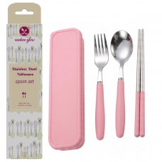 Vankoo Glow Travel Utensil Set with Case, Reusable Stainless Steel Cutlery Set with Spoon Fork Chopsticks, Portable Lunch Box Utensils for Work School Camping Office, BPA Free